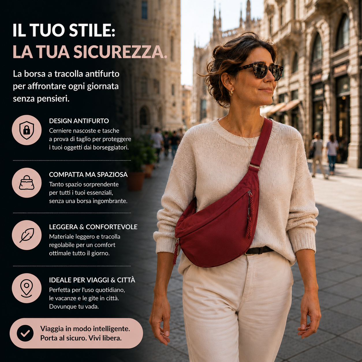 Giulia | Borsa a Spalla Bordeaux