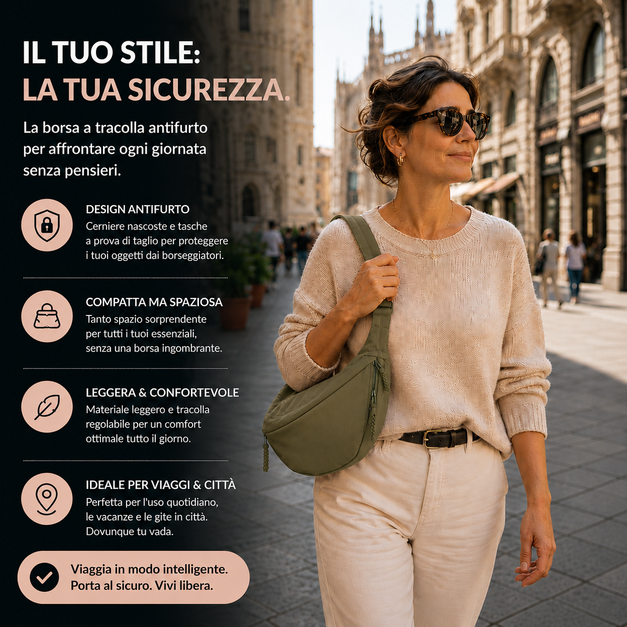 Giulia | Borsa a Spalla Verde Oliva