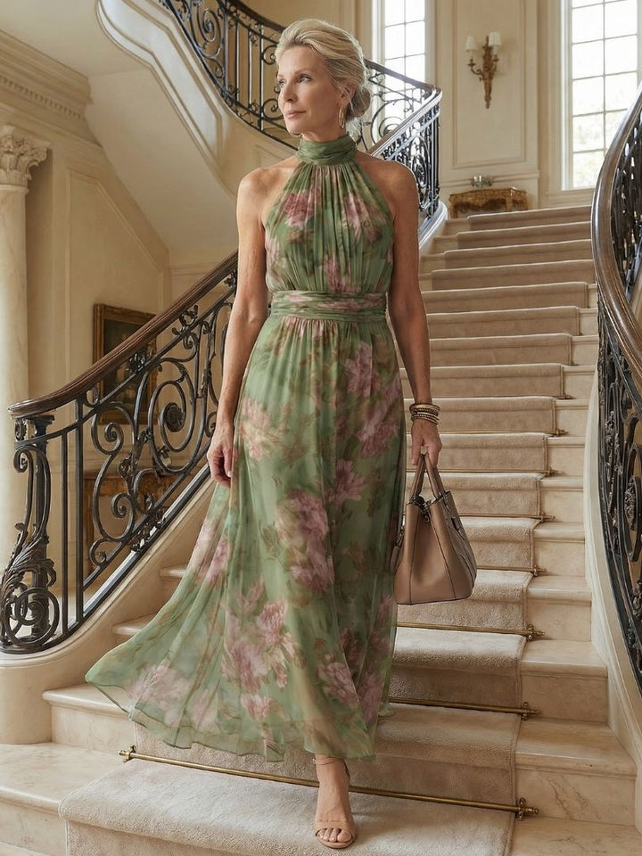 Mirella | Abito Midi con Scollo All’Americana Arricciato