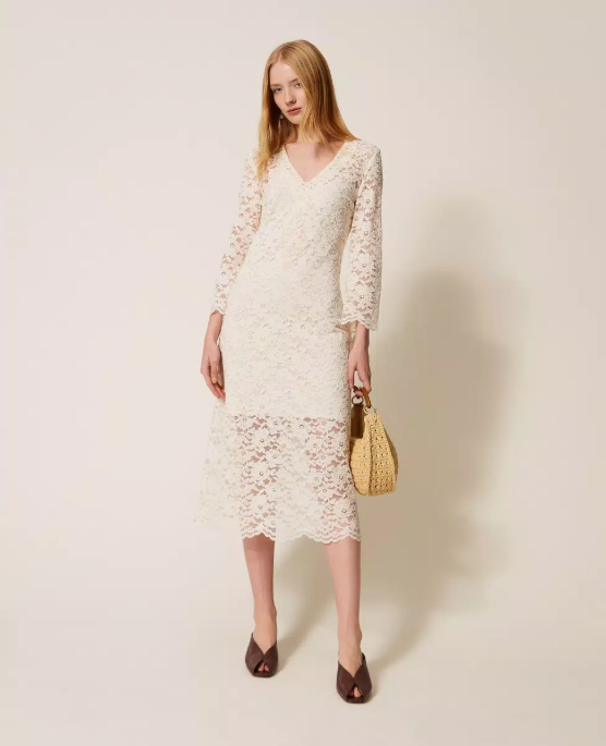 Abito longuette in pizzo