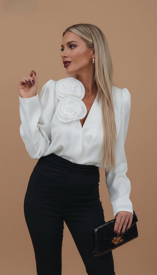 Blusa in satin - Doppio Fiore