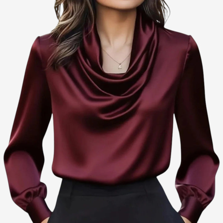 Katia™ Camicetta con colletto drappeggiato