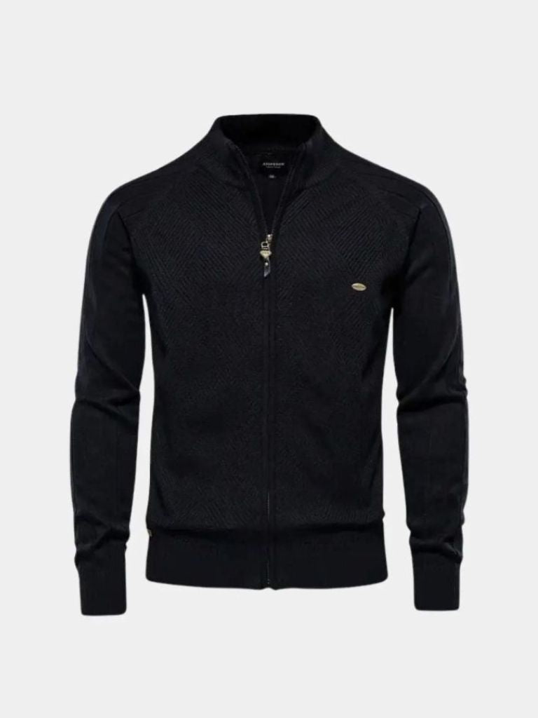 Cardigan Maglione Jacquard con Zip - Roma Essenza