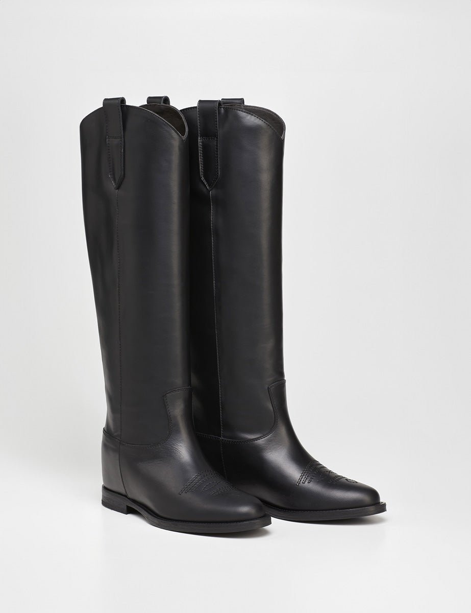 stivale texano nero